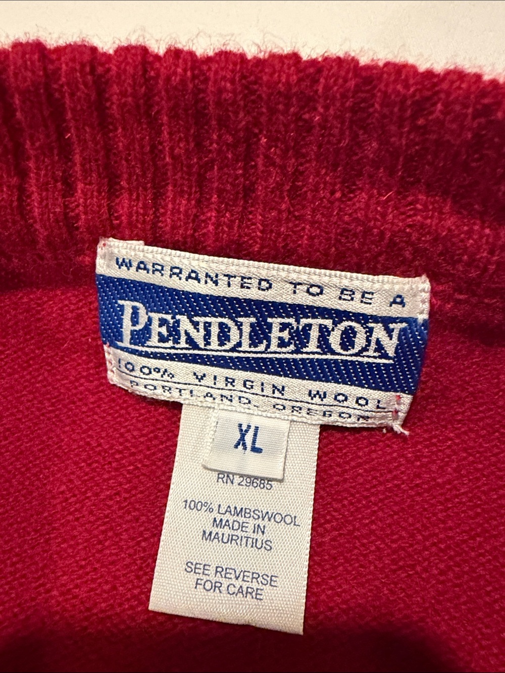 Pendleton Red Wool Button-Front Cardigan with Gold Buttons - Picture 2 of 6